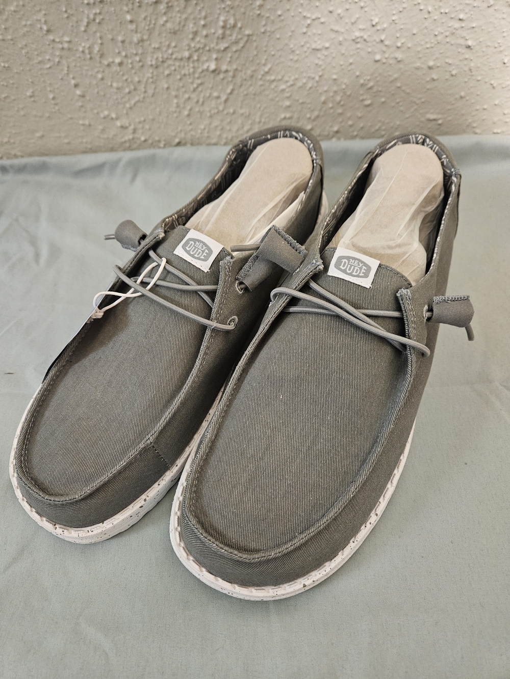 Hey Dude Wendy Stretch Canvas Gray Women's Comfort Lightweight Slip-On Shoes 11